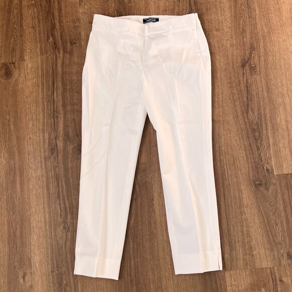 Lands End Mid Rise Slim Leg Ankle White Pants Sz 2P - Picture 10 of 10